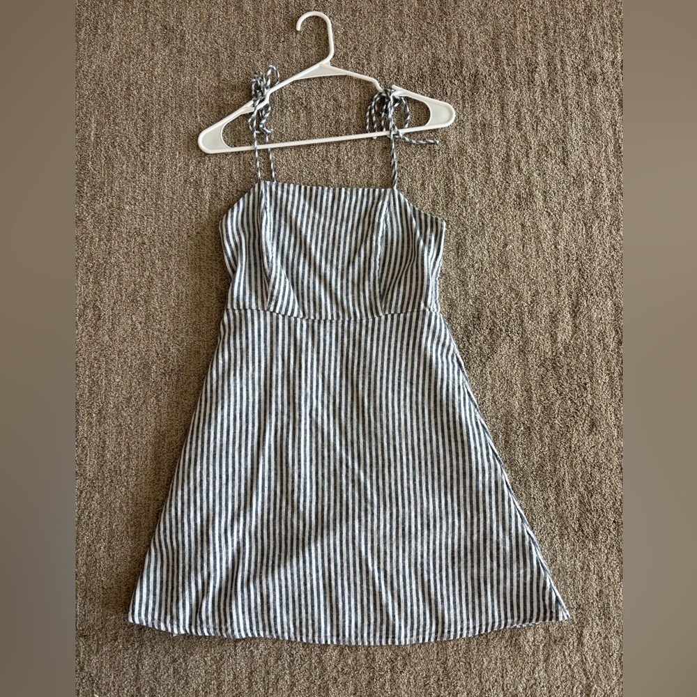 Old Navy White and Navy Striped Mini Dress